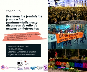 Madrid: Resistencias feministas frente a los fundamentalismos y los discursos del odio de grupos anti-derechos @ Espacio de Encuentro Feminista . Ayuntamiento Madrid
