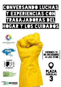 Madrid: Conversando luchas y experiencias con trabajadoras del hogar y los cuidados @ Plaza de los Comunes