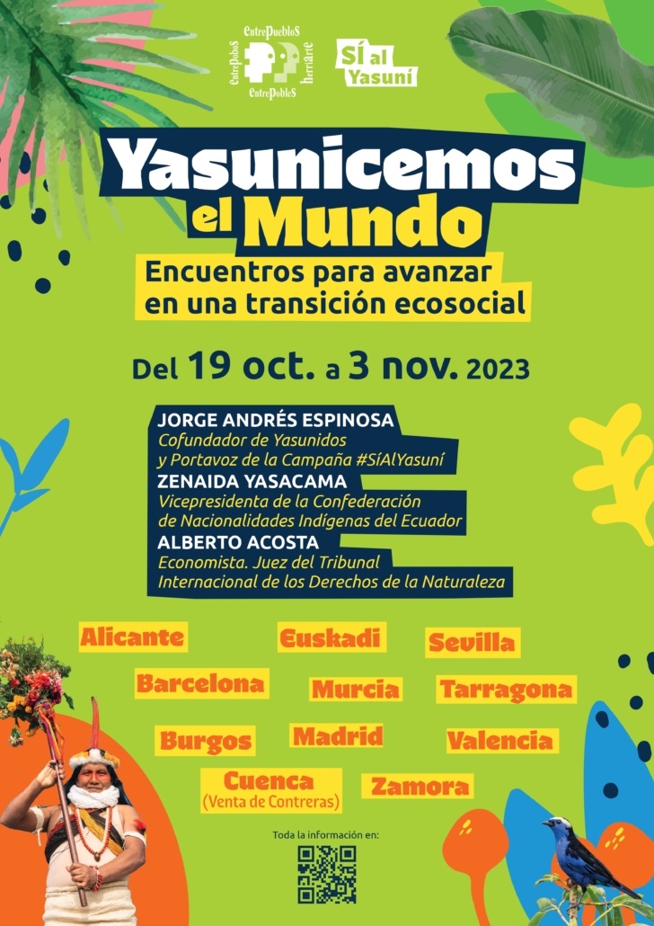 Cartel con ponentes. Yasunicemos el mundo